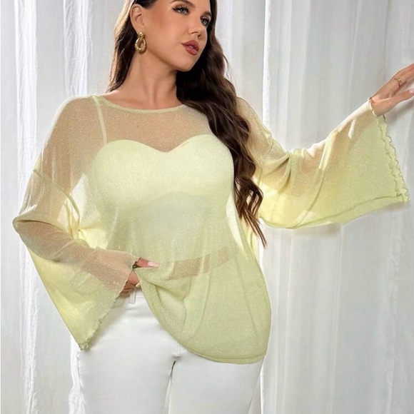 Buttery yellow Sheer Yellow Top - Picture 2 of 3